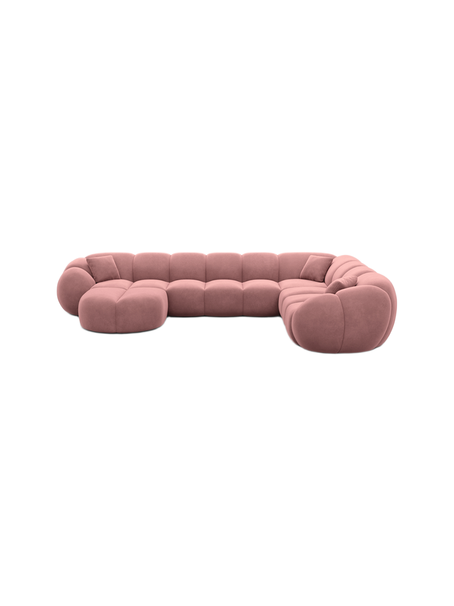 
7-Sitzer Design Panorama-Sofa „Azura XXL“ mit Samtbezug - Samtbezug Königsblau / Lange Seite links
