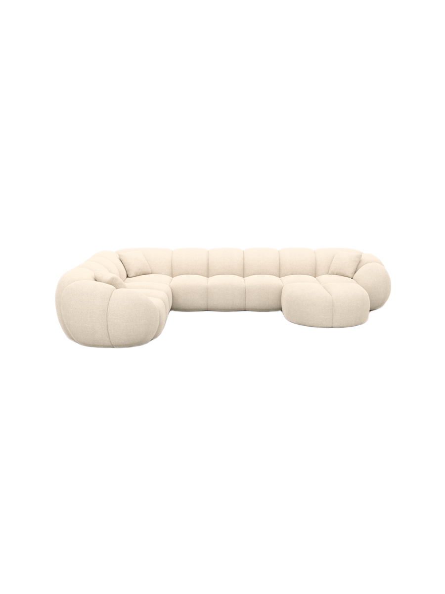 
7-Sitzer Design Panorama-Sofa „Azura XXL“ mit Strukturstoff-Bezug - Strukturstoff Anthrazit / Lange Seite links