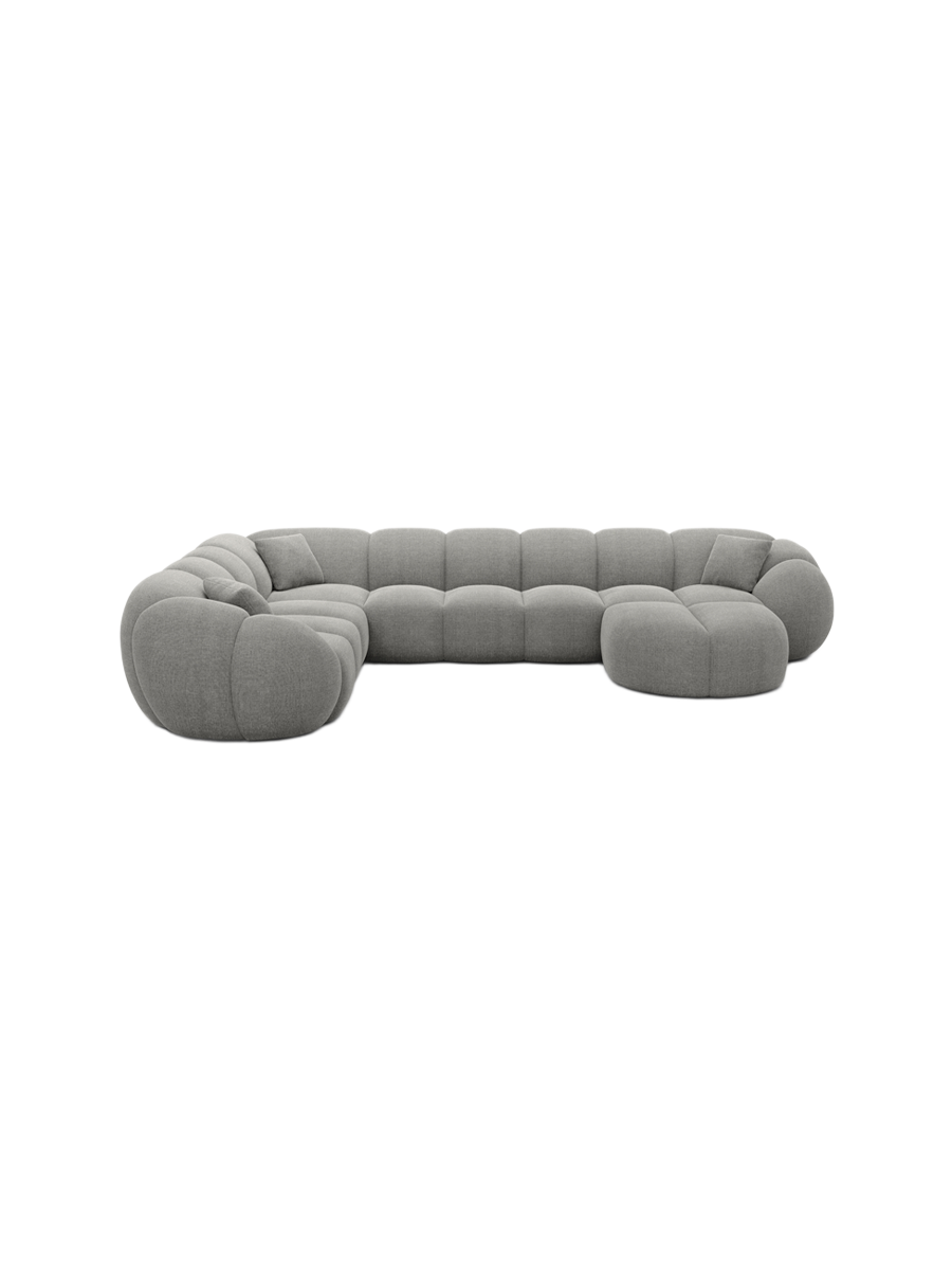 
7-Sitzer Design Panorama-Sofa „Azura XXL“ mit Strukturstoff-Bezug - Strukturstoff Anthrazit / Lange Seite links