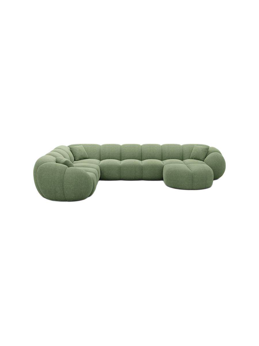 
7-Sitzer Design Panorama-Sofa „Azura XXL“ mit Strukturstoff-Bezug - Strukturstoff Anthrazit / Lange Seite links