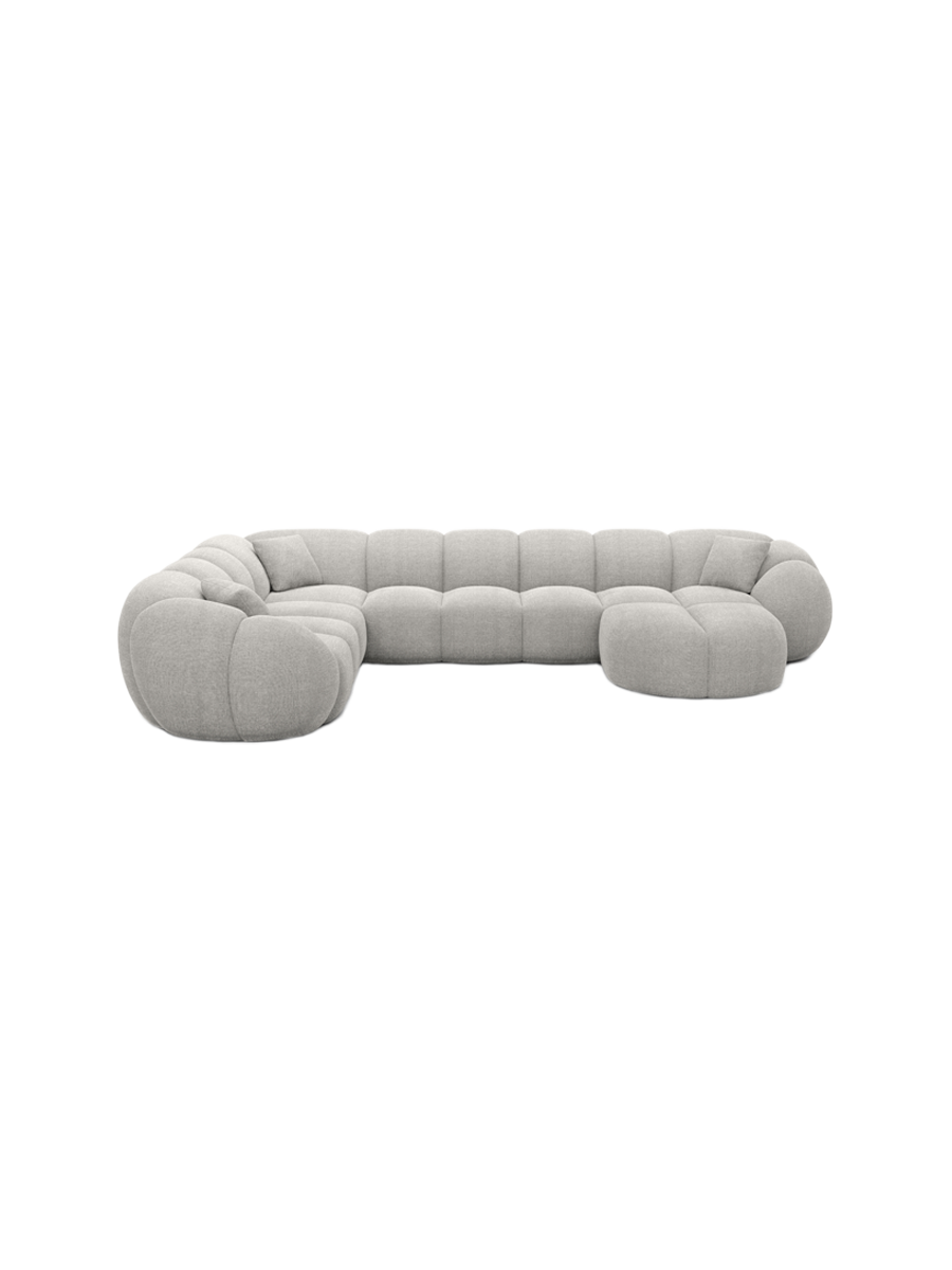 
7-Sitzer Design Panorama-Sofa „Azura XXL“ mit Strukturstoff-Bezug - Strukturstoff Anthrazit / Lange Seite links