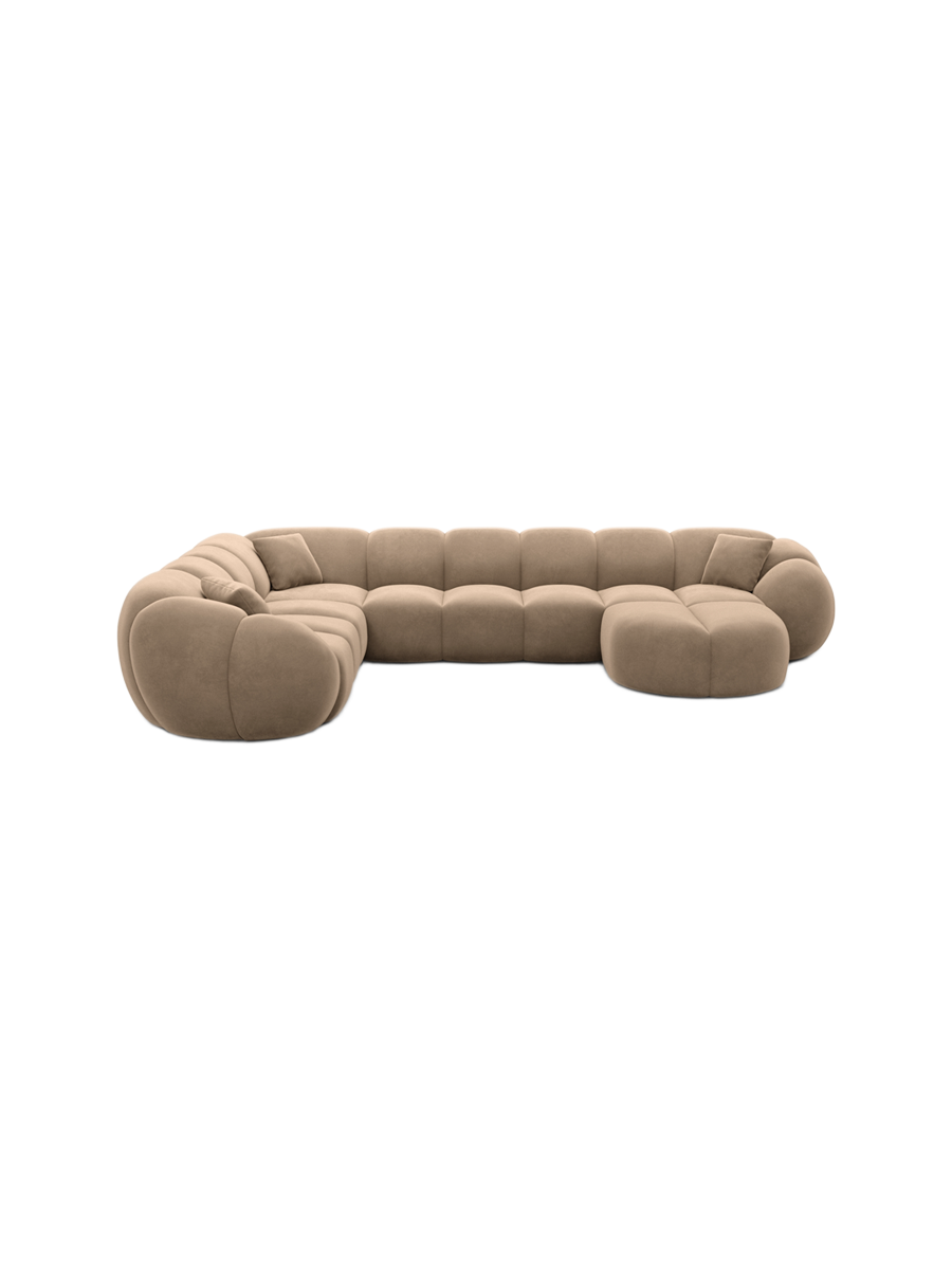 
7-Sitzer Design Panorama-Sofa „Azura XXL“ mit Samtbezug - Samtbezug Königsblau / Lange Seite links
