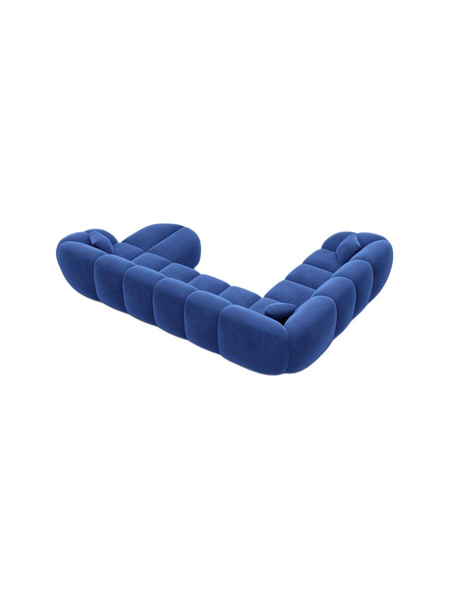 
7-Sitzer Design Panorama-Sofa „Azura XXL“ mit Samtbezug - Samtbezug Königsblau / Lange Seite links