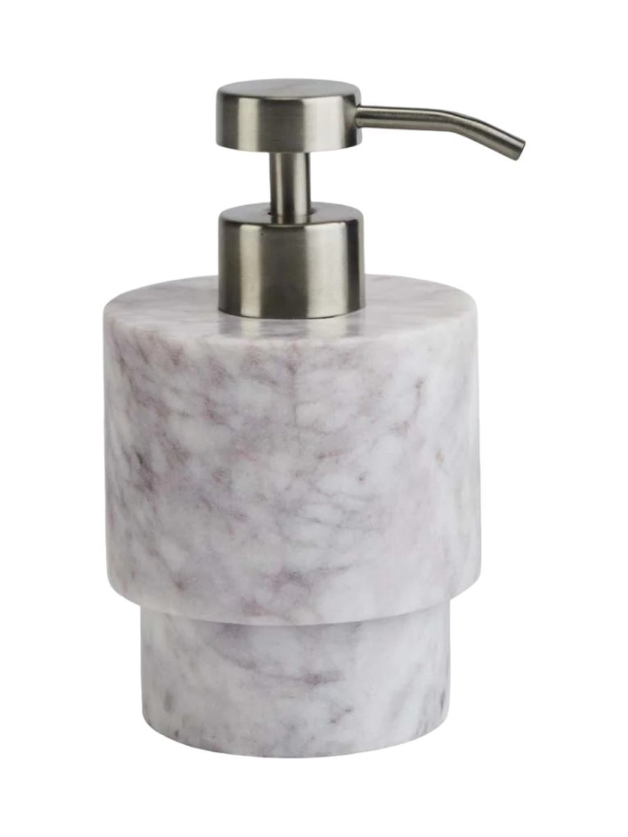 
Distributeur de savon de luxe fait main « Porto » 120 ml en marbre, Prunus
