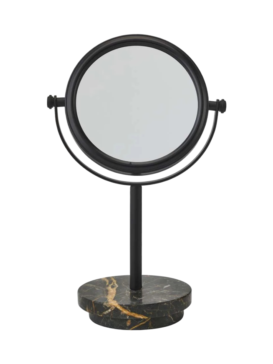 
Handcrafted, Luxurious "Porto" Marble Cosmetic Mirror, Black