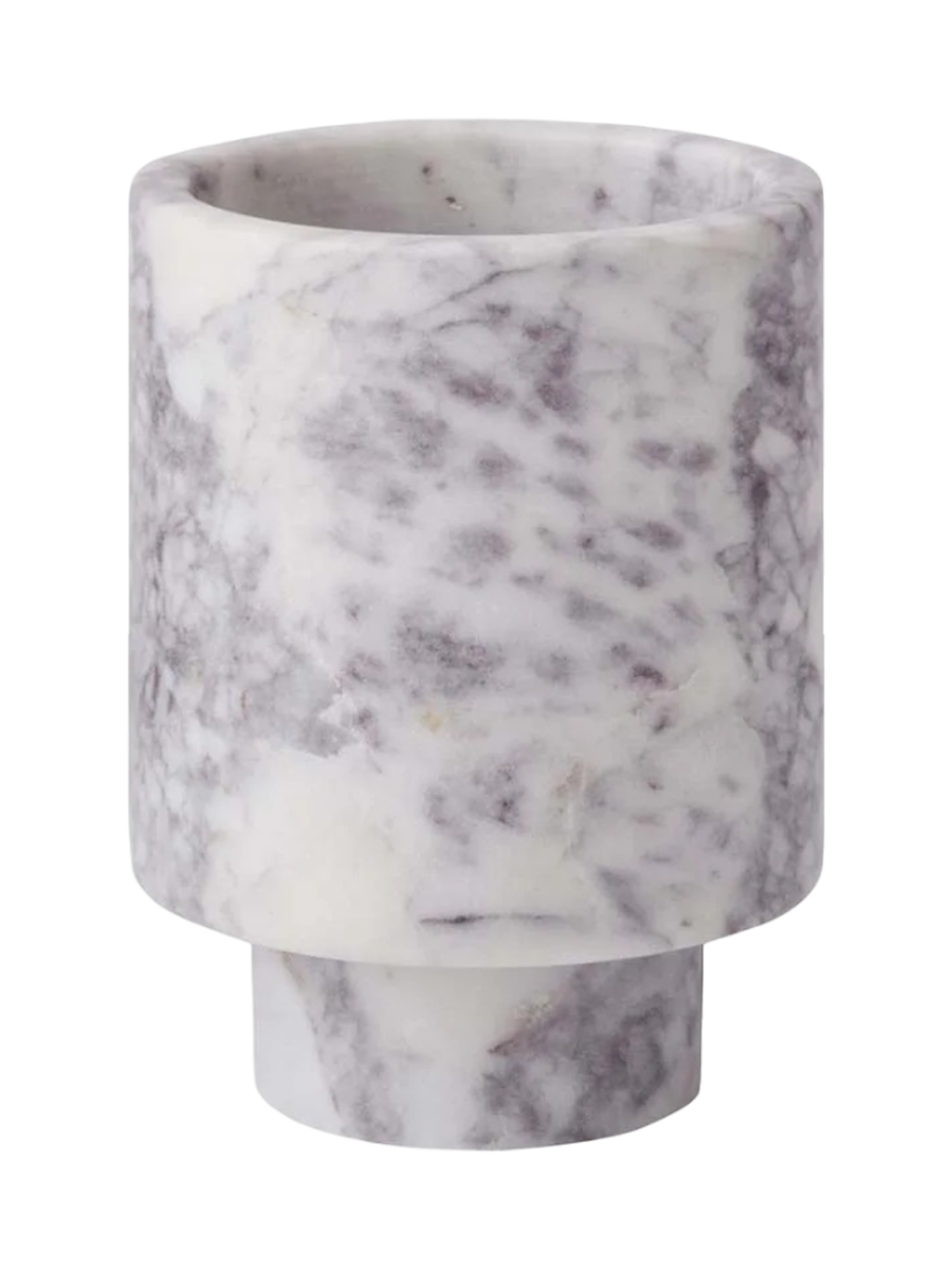 
Handgefertigter, luxuriöser Zahnputzbecher „Porto“ aus Marmor, Prunus