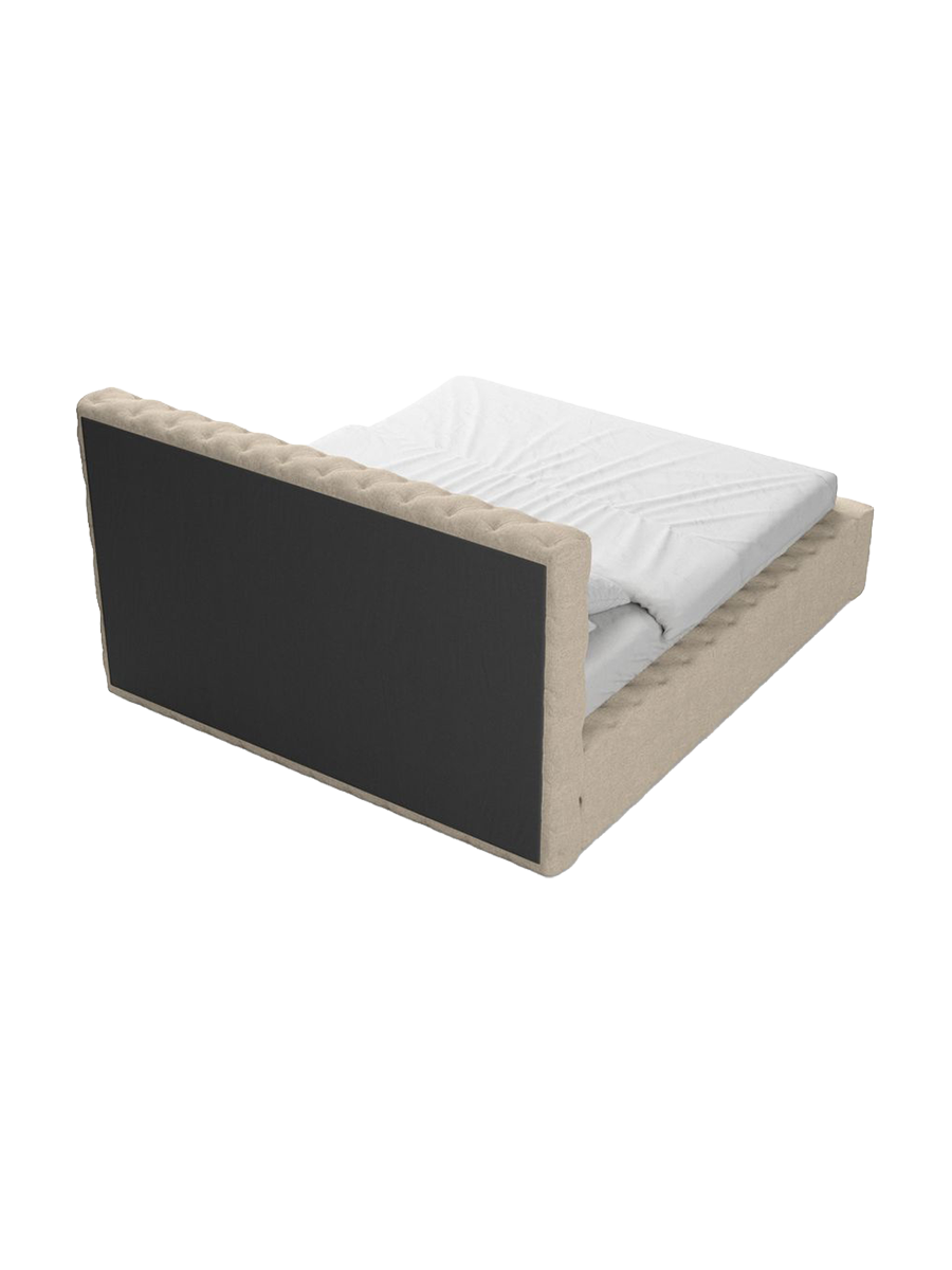 
Design Polsterbett „Garbo“ mit Ablagefach, Webstoff Cream - 140 x 200 cm