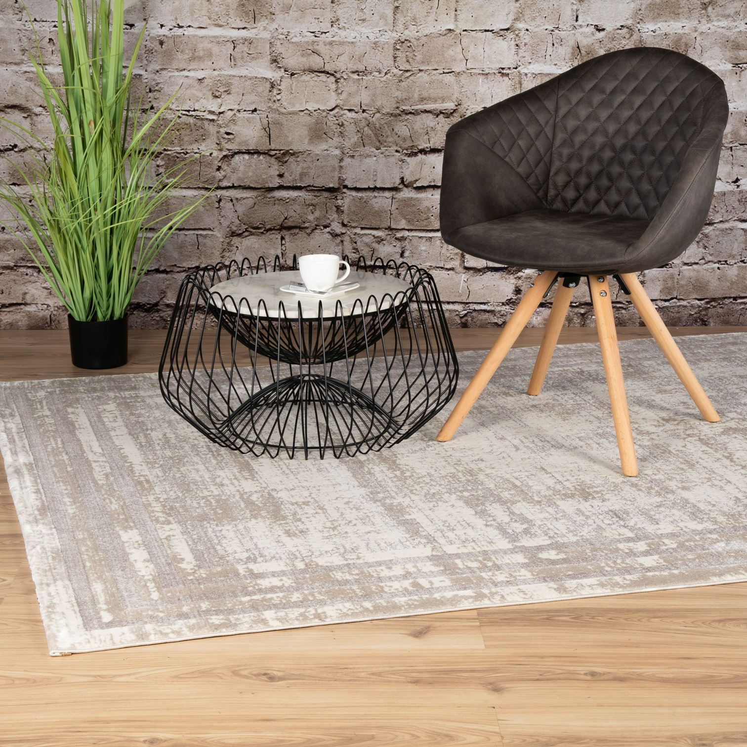 
High-Quality Designer Rug "Paris 502", Taupe - 80 x 150 cm