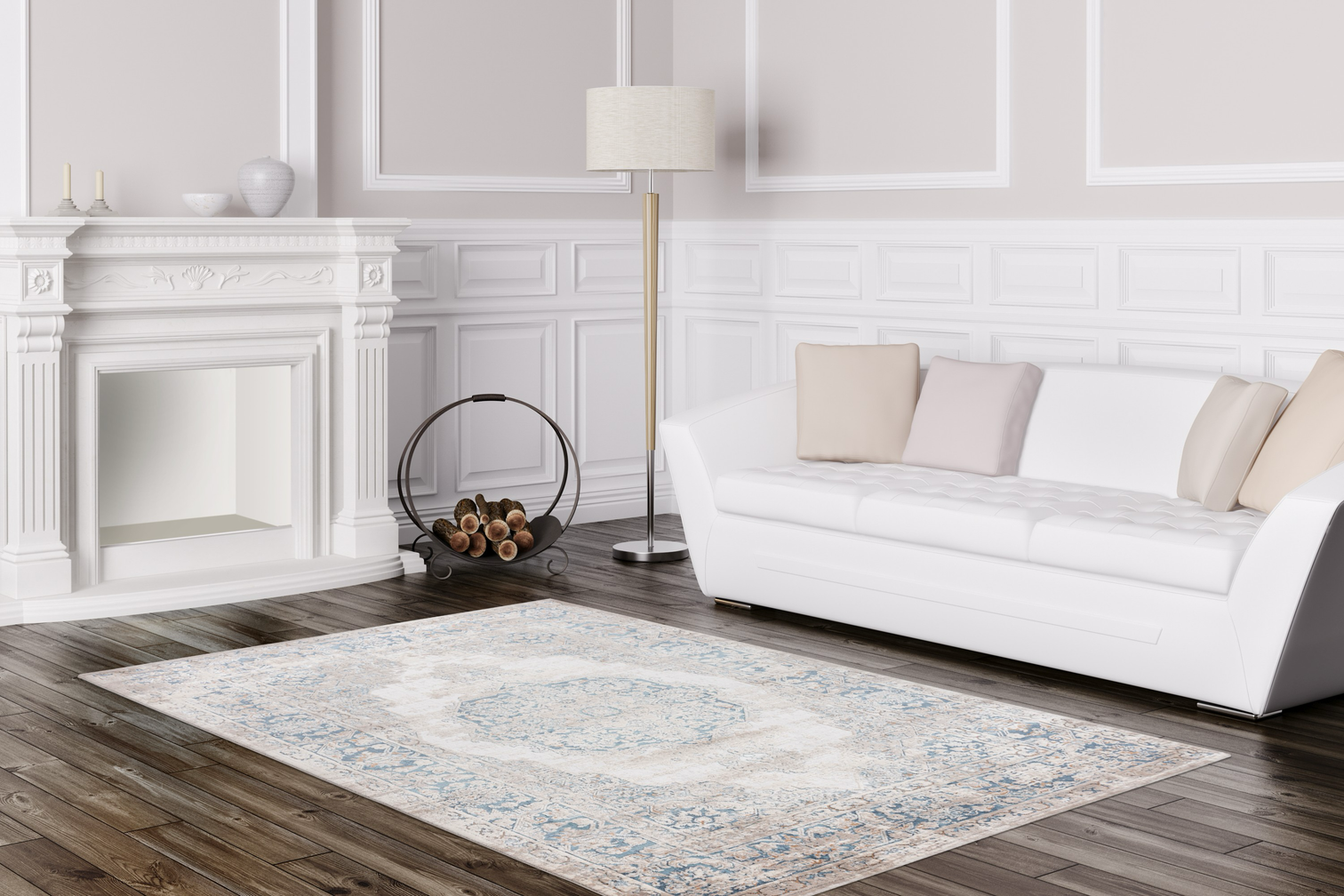 
High-Quality Designer Rug "Paris 504", Blue - 80 x 150 cm