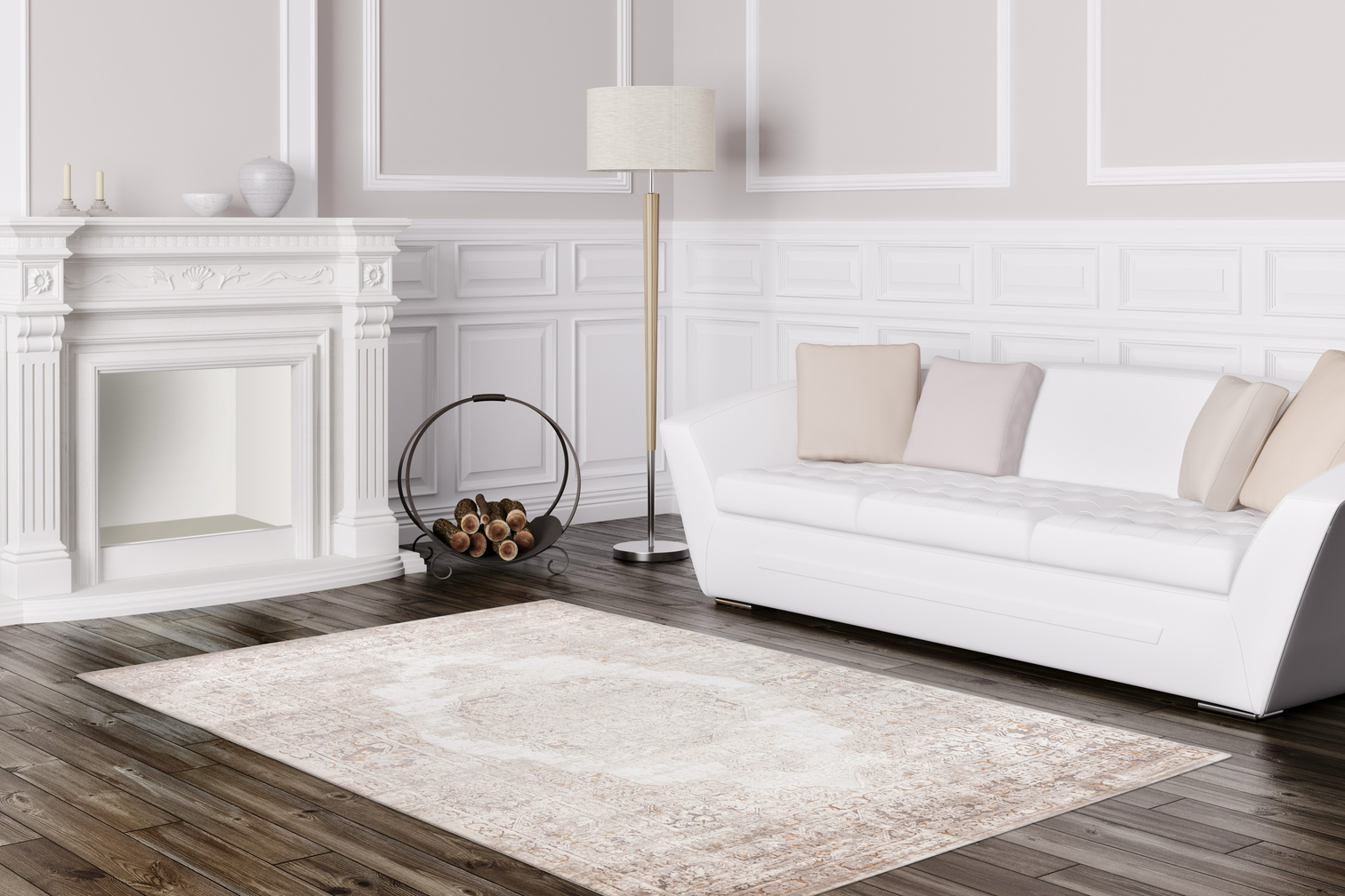 
High-Quality Designer Rug "Paris 504", Taupe - 80 x 150 cm