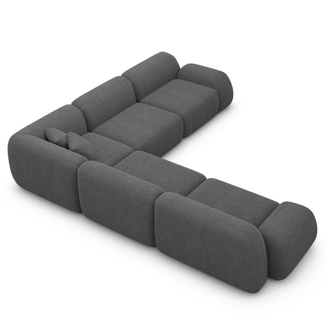 
5-Sitzer Design Ecksofa „Lumera“ mit Bouclé-Bezug - Bouclé Graphit