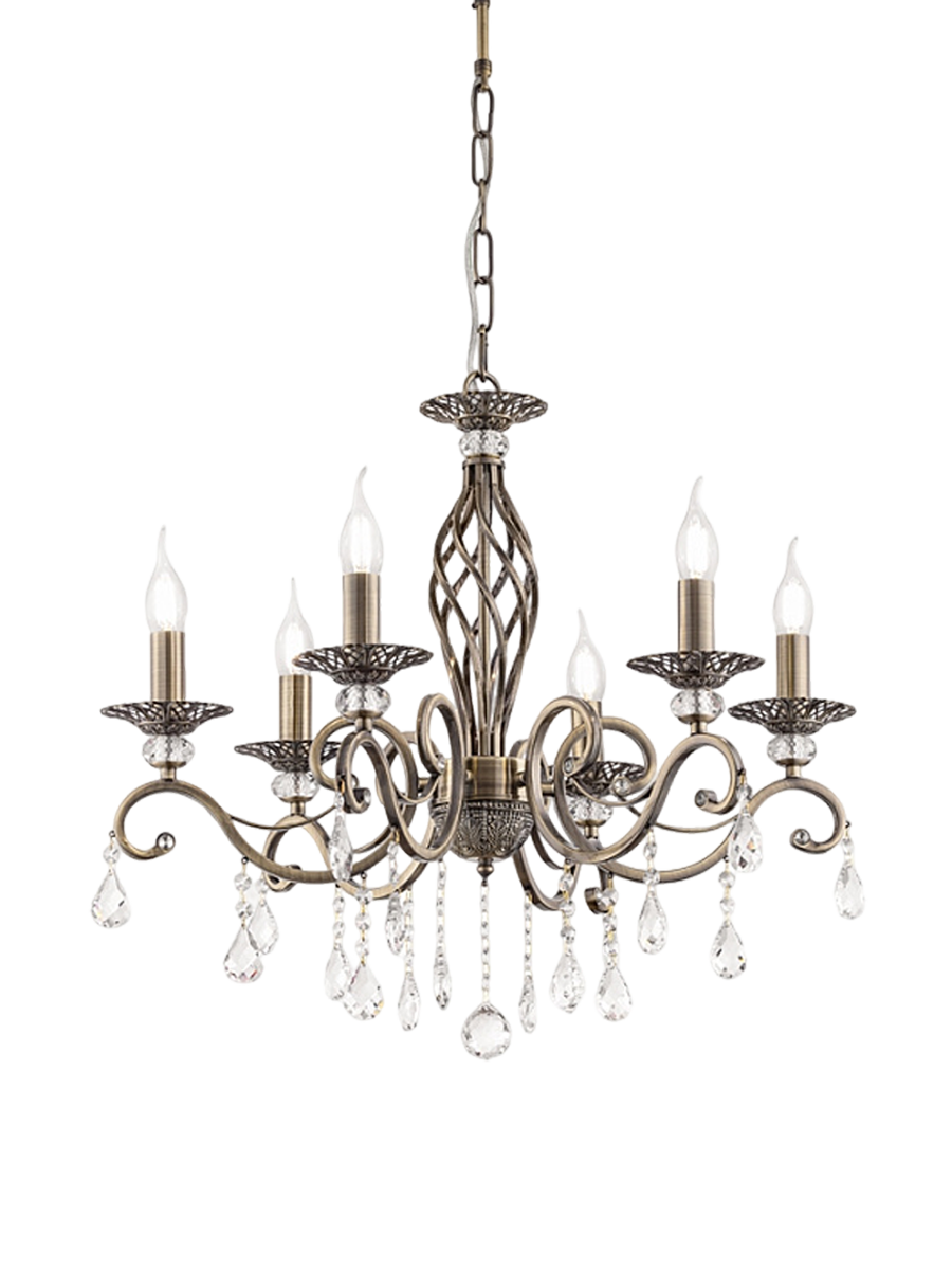 
Designer Chandelier "Grace" Bronze - 6-bulb