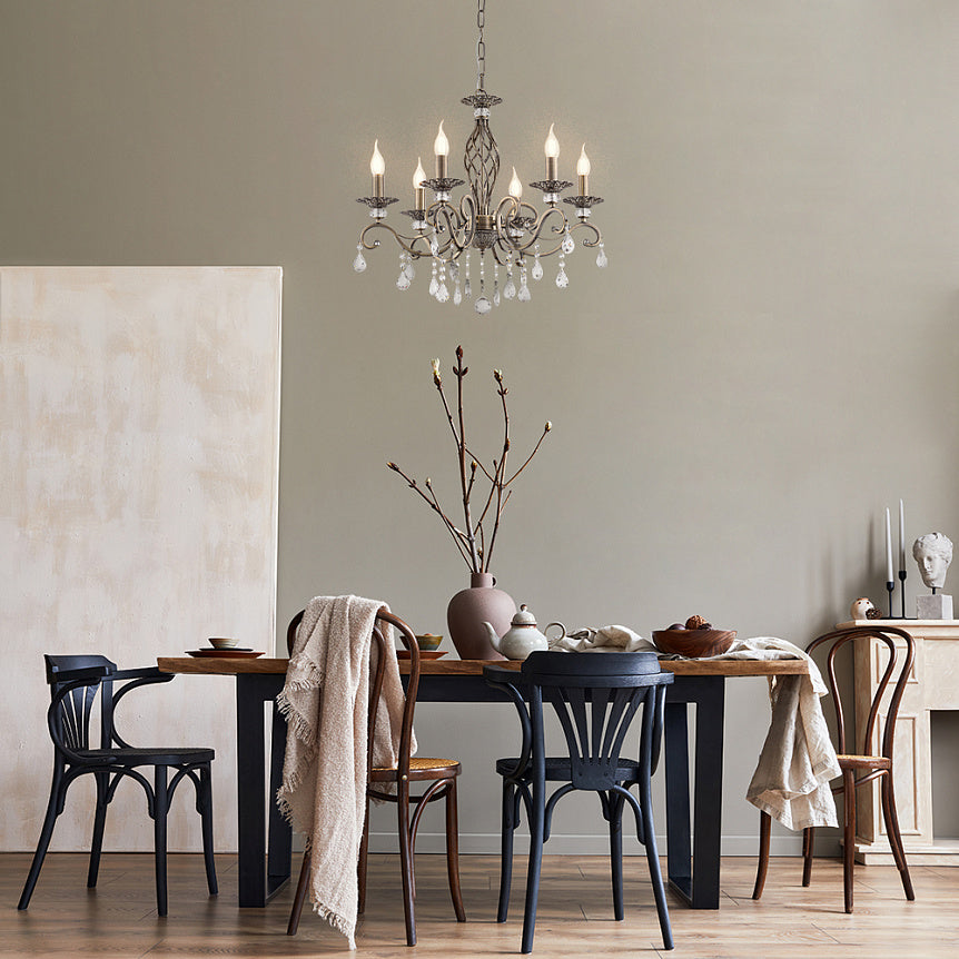 
Designer Chandelier "Grace" Bronze - 6-bulb