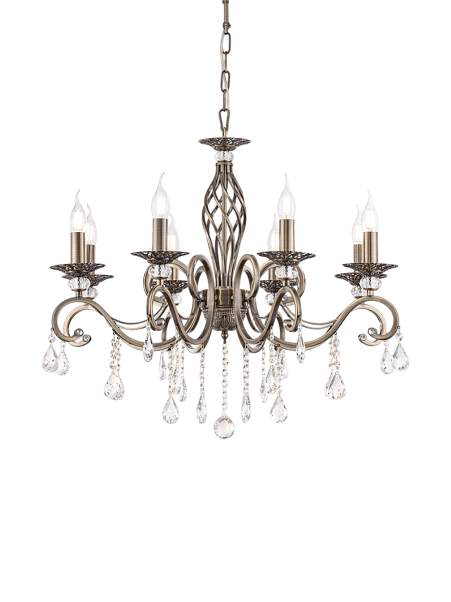 
Designer Chandelier "Grace" Bronze - 8-bulb