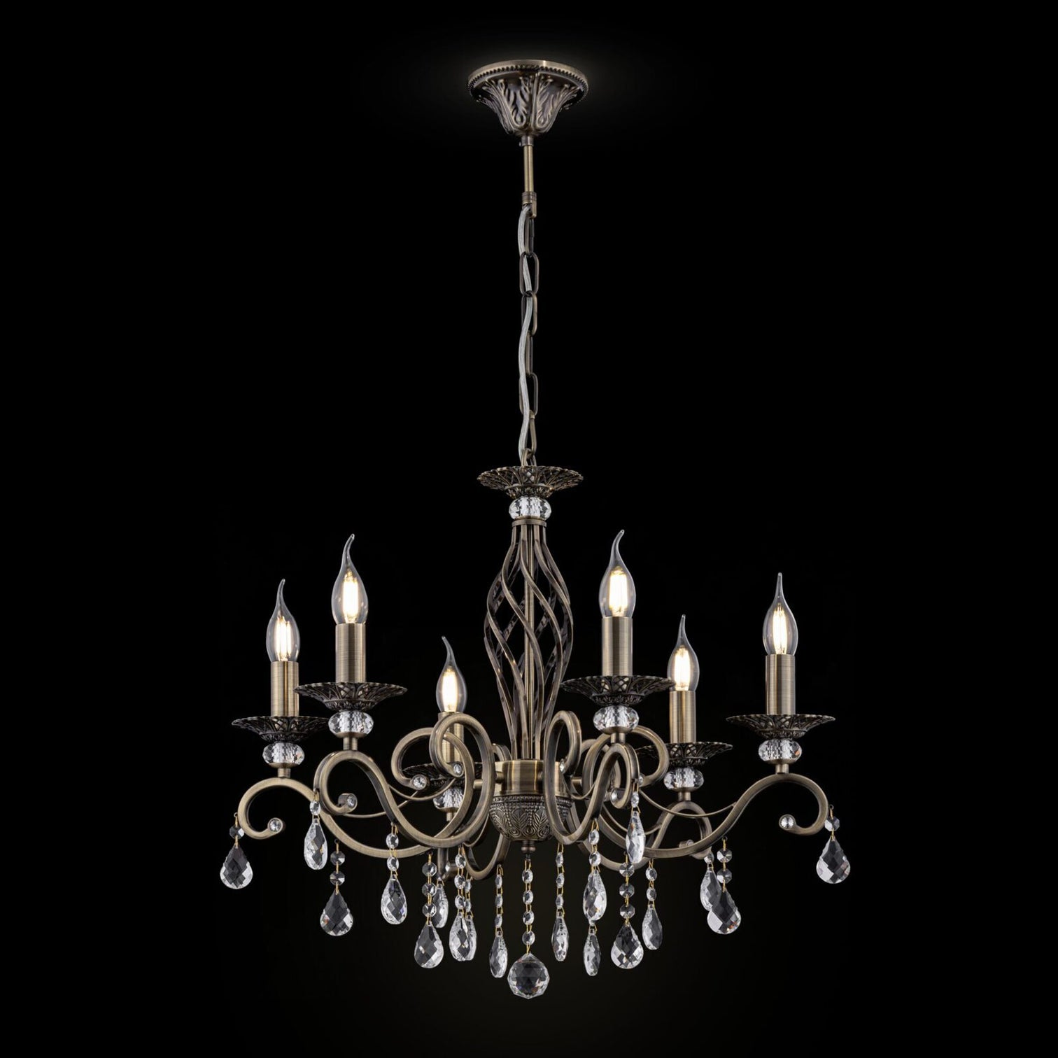 
Designer Chandelier "Grace" Bronze - 8-bulb
