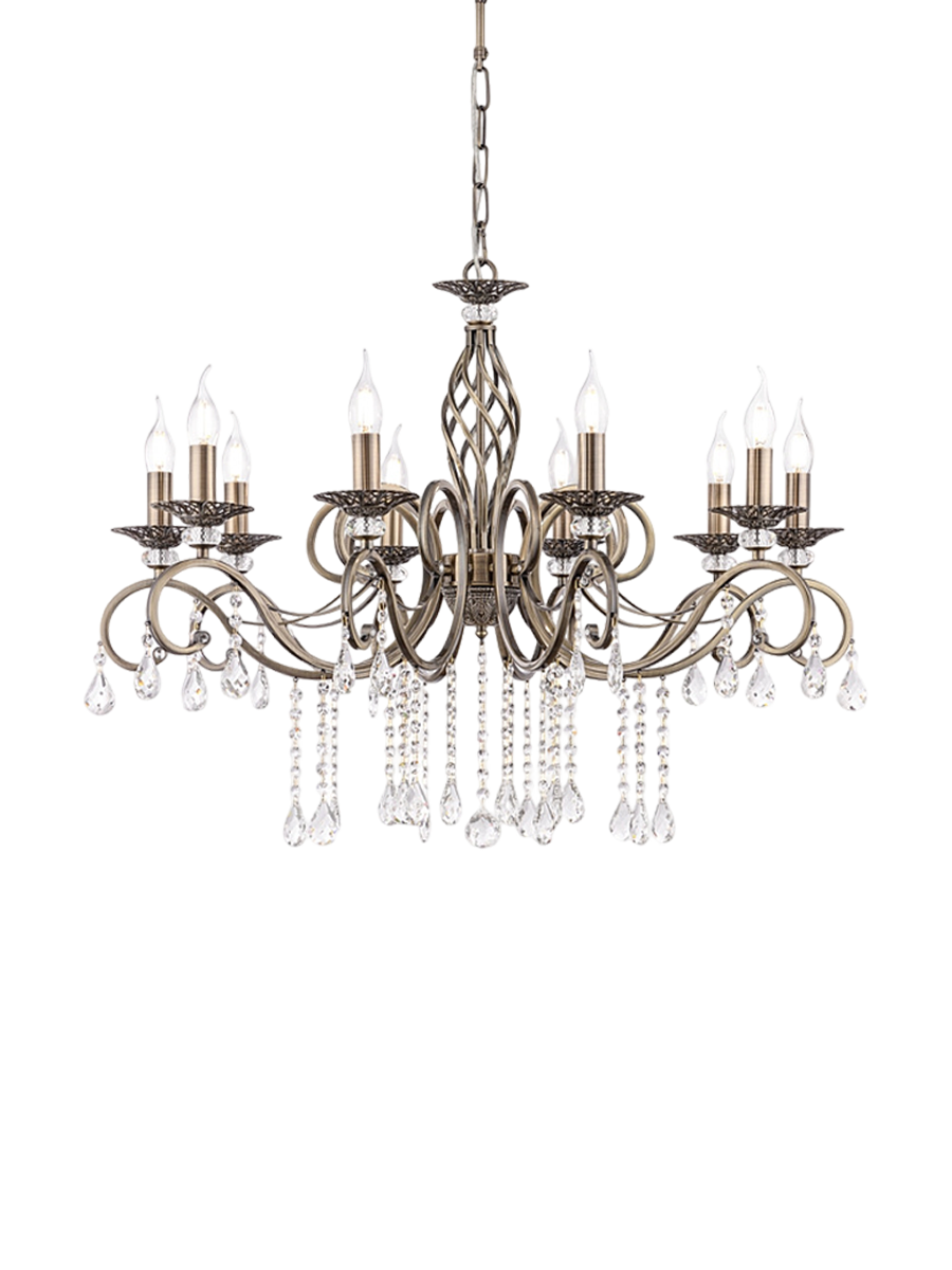 
Designer Chandelier "Grace" Bronze - 10-flame