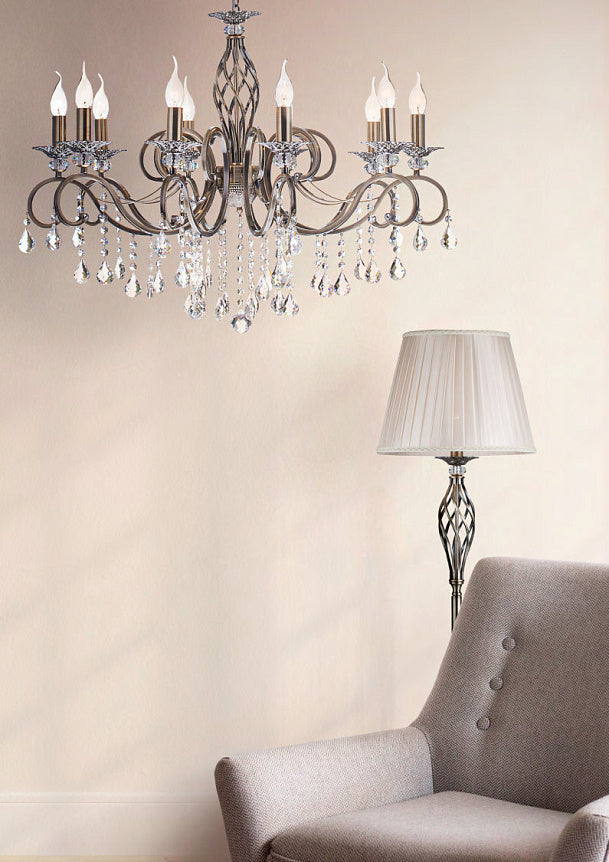 
Designer Chandelier "Grace" Bronze - 10-flame