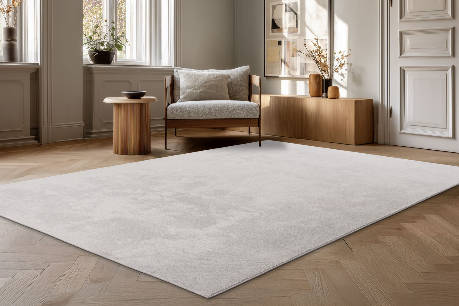 
Washable Designer Rug "Relax" - Silver - 80 x 140 cm