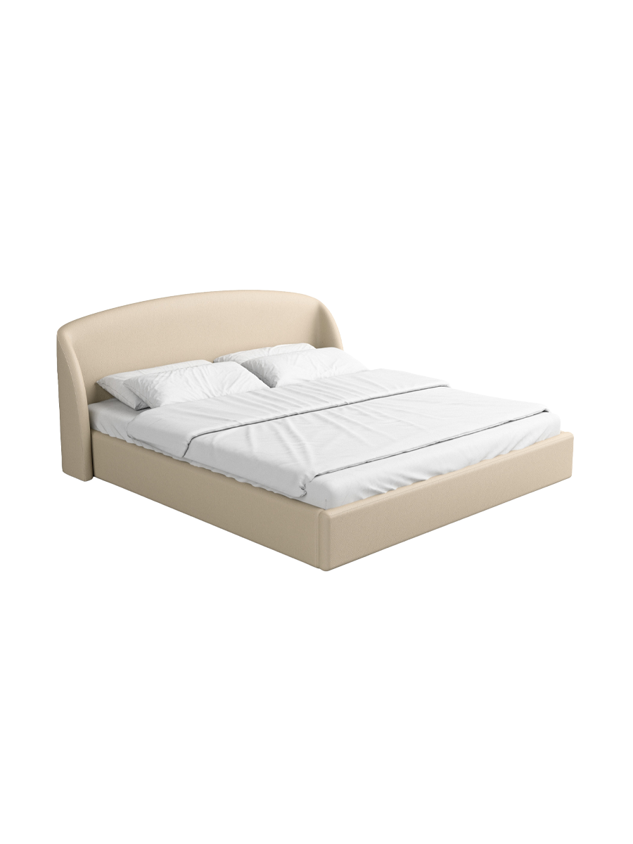
Design Polsterbett „Eloria“ mit Ablagefach, Kunstleder Beige - 140 x 200 cm