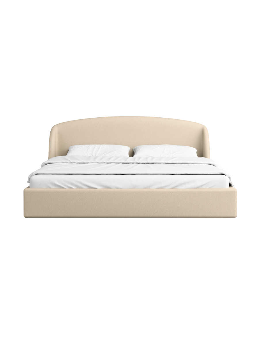 
Design Polsterbett „Eloria“ mit Ablagefach, Kunstleder Beige - 140 x 200 cm