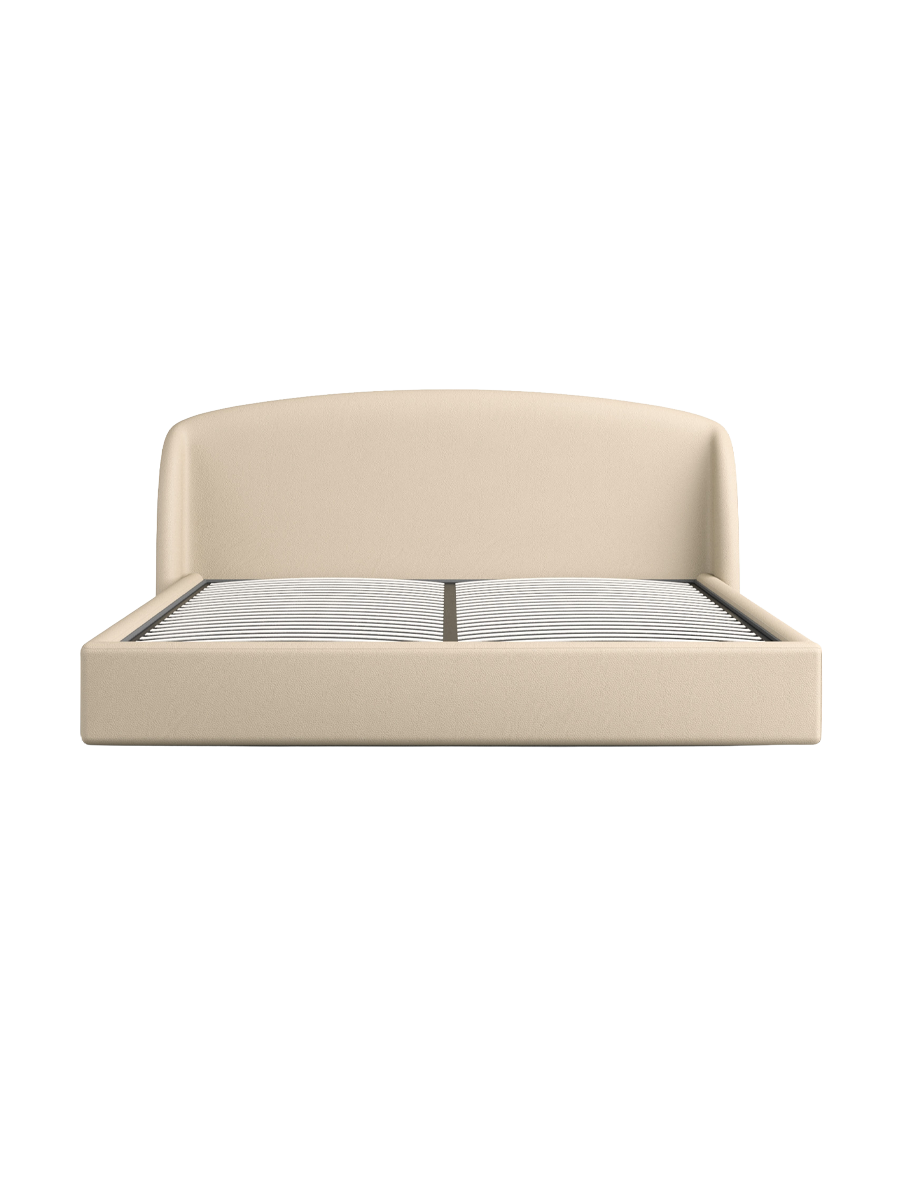 
Design Polsterbett „Eloria“ mit Ablagefach, Kunstleder Beige - 140 x 200 cm