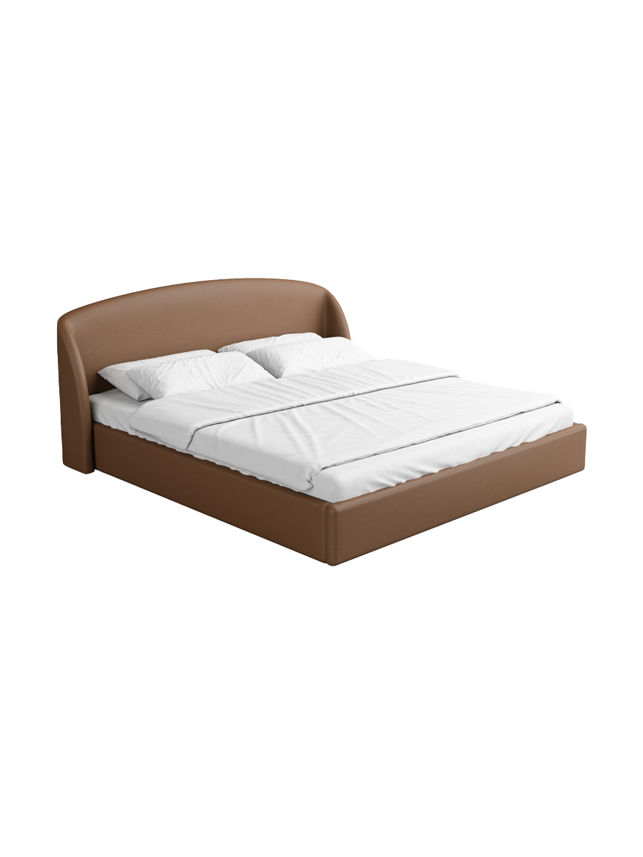 
Design Polsterbett „Eloria“ mit Ablagefach, Kunstleder Choco Brown - 140 x 200 cm