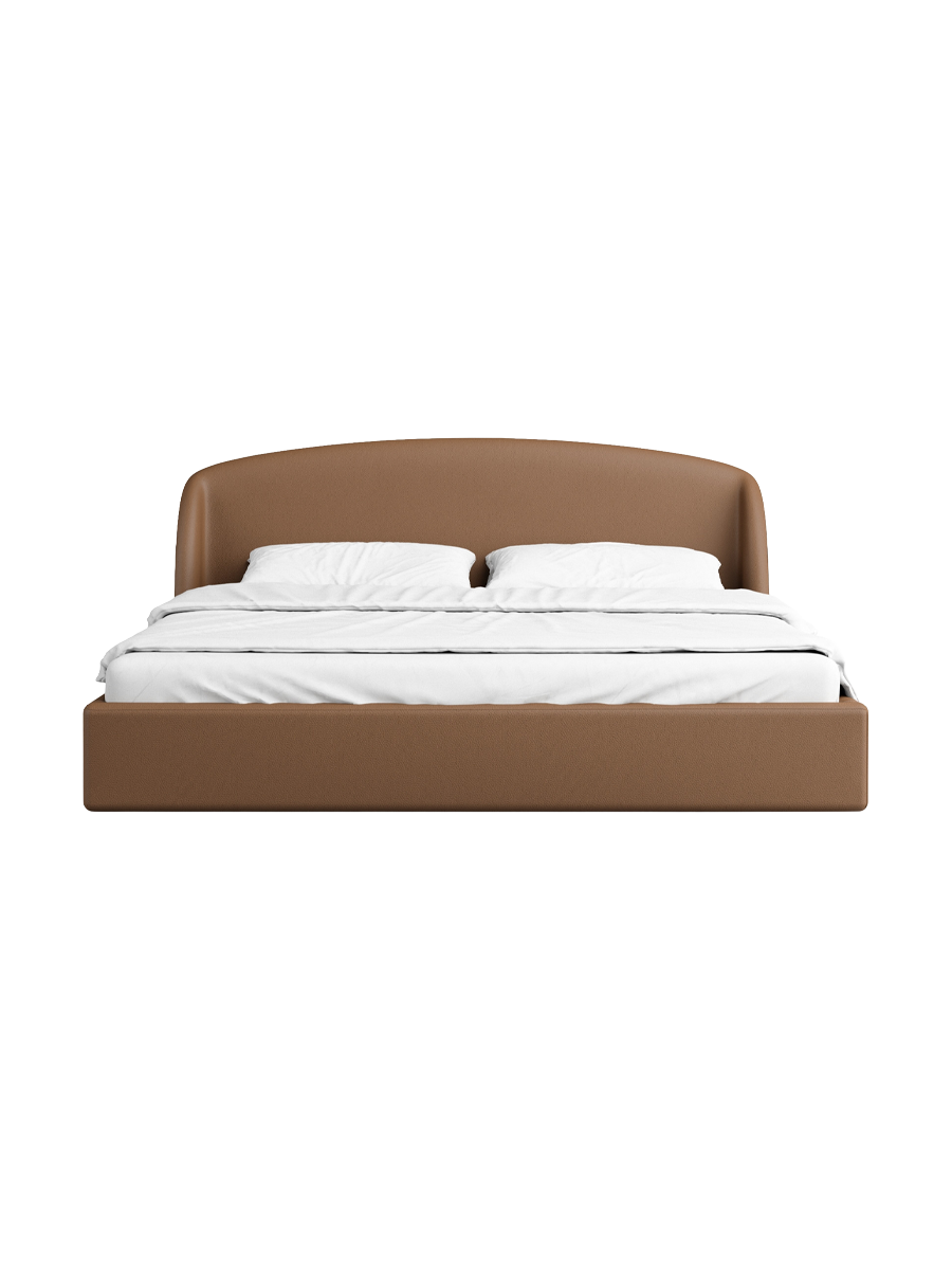 
Design Polsterbett „Eloria“ mit Ablagefach, Kunstleder Choco Brown - 140 x 200 cm