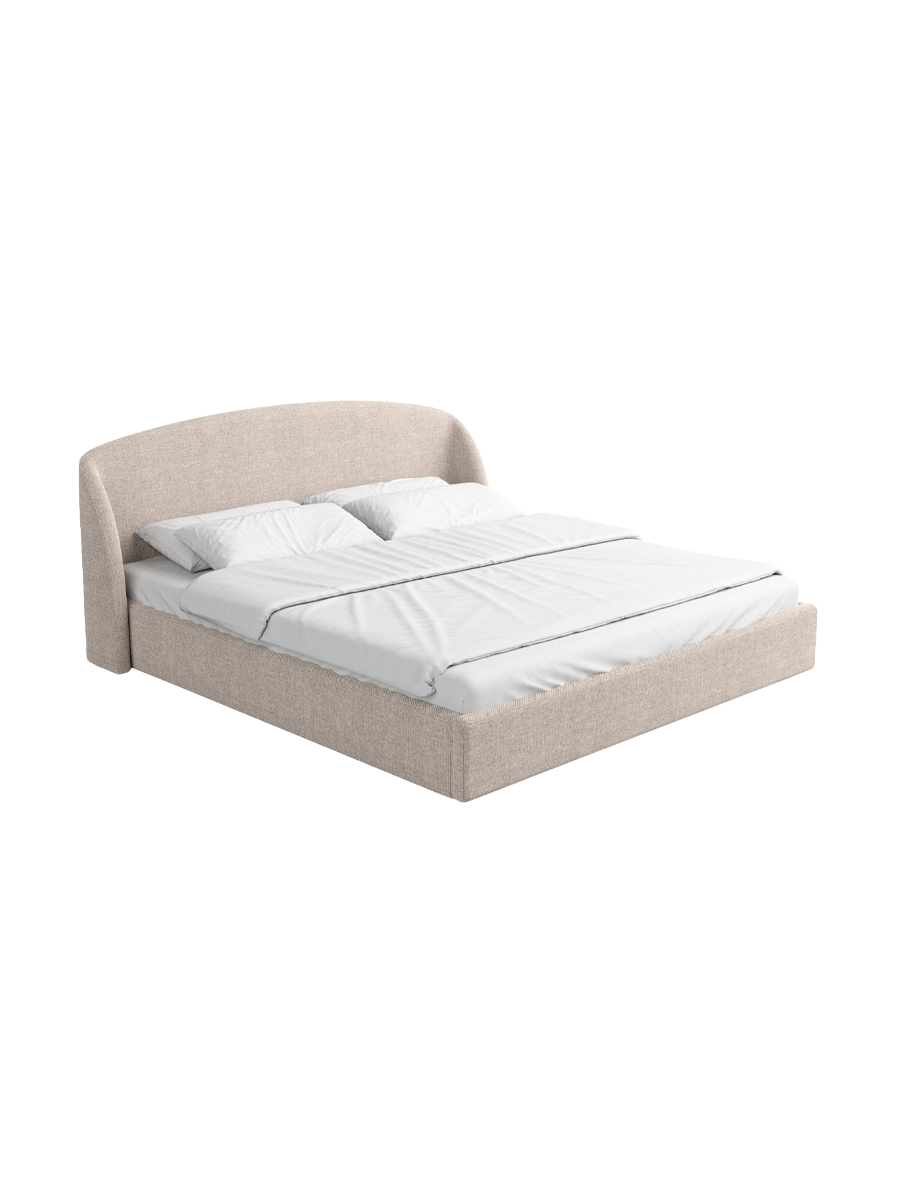 
Design Polsterbett „Eloria“ mit Ablagefach, Webstoff Beige - 140 x 200 cm