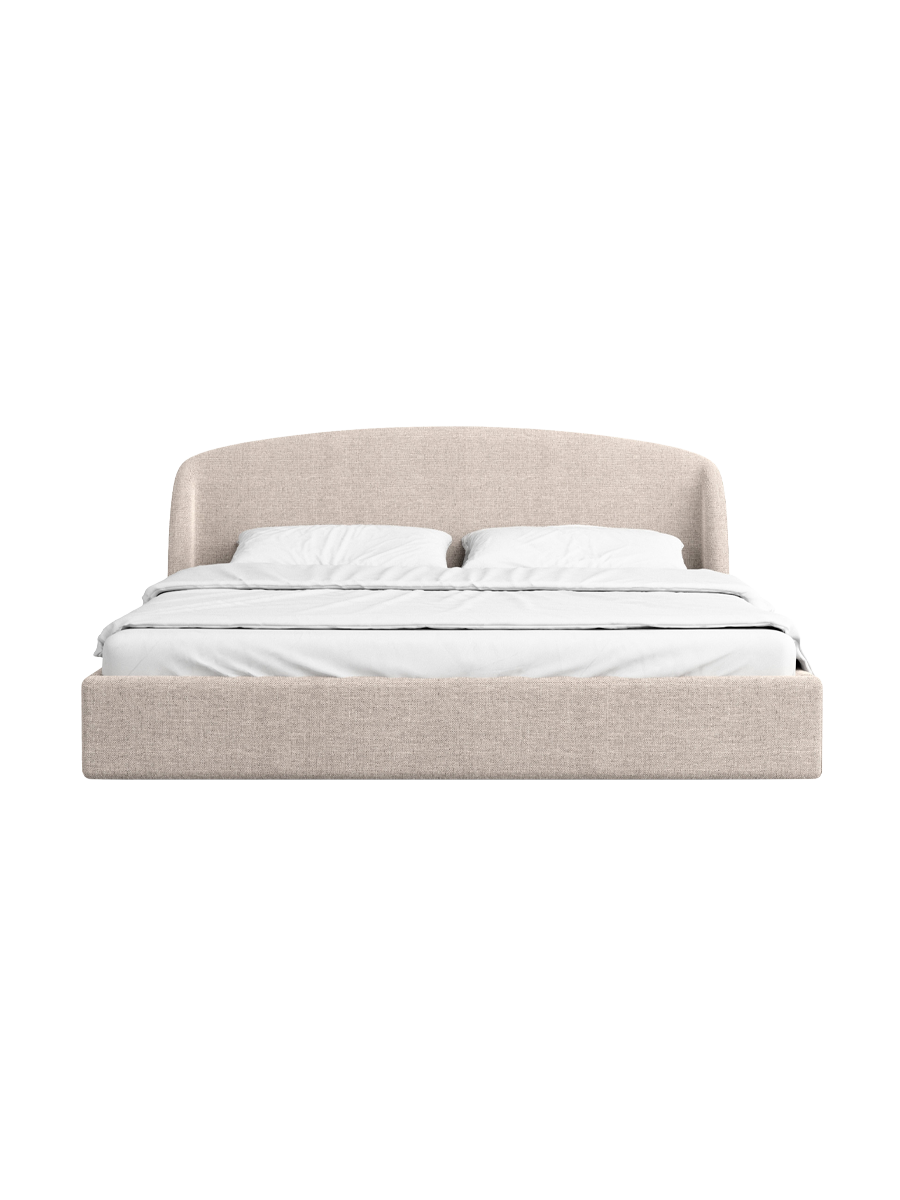 
Design Polsterbett „Eloria“ mit Ablagefach, Webstoff Beige - 140 x 200 cm