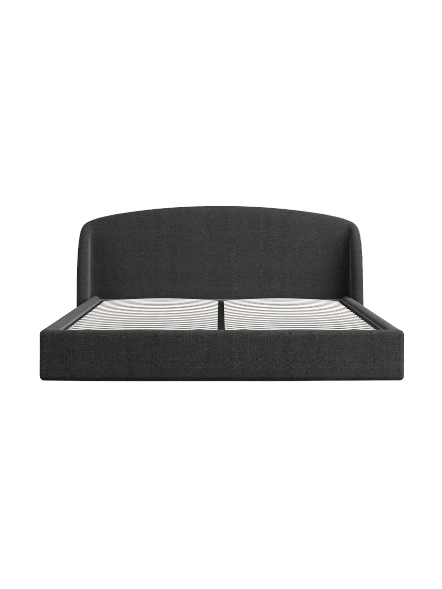 
Design Polsterbett „Eloria“ mit Ablagefach, Webstoff Schwarz - 140 x 200 cm