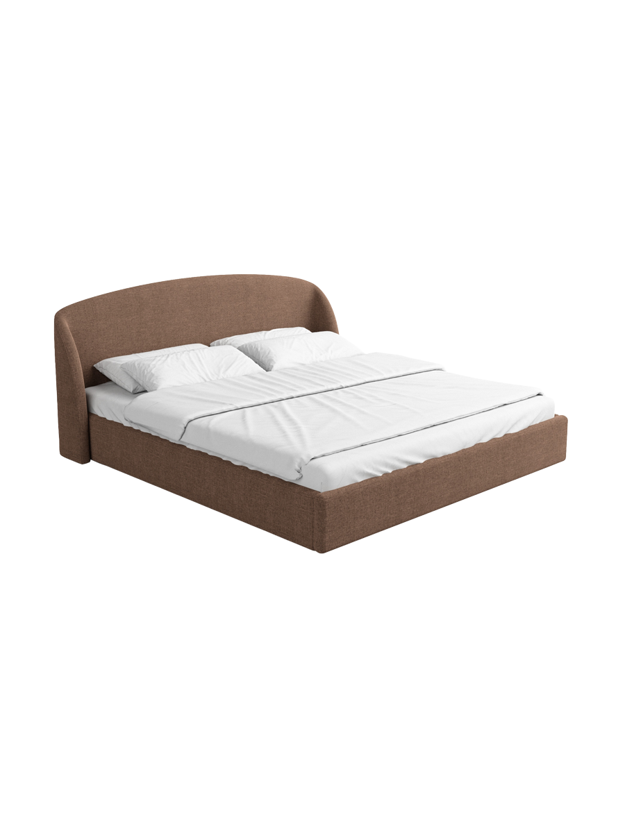 
Design Polsterbett „Eloria“ mit Ablagefach, Webstoff Braun - 140 x 200 cm