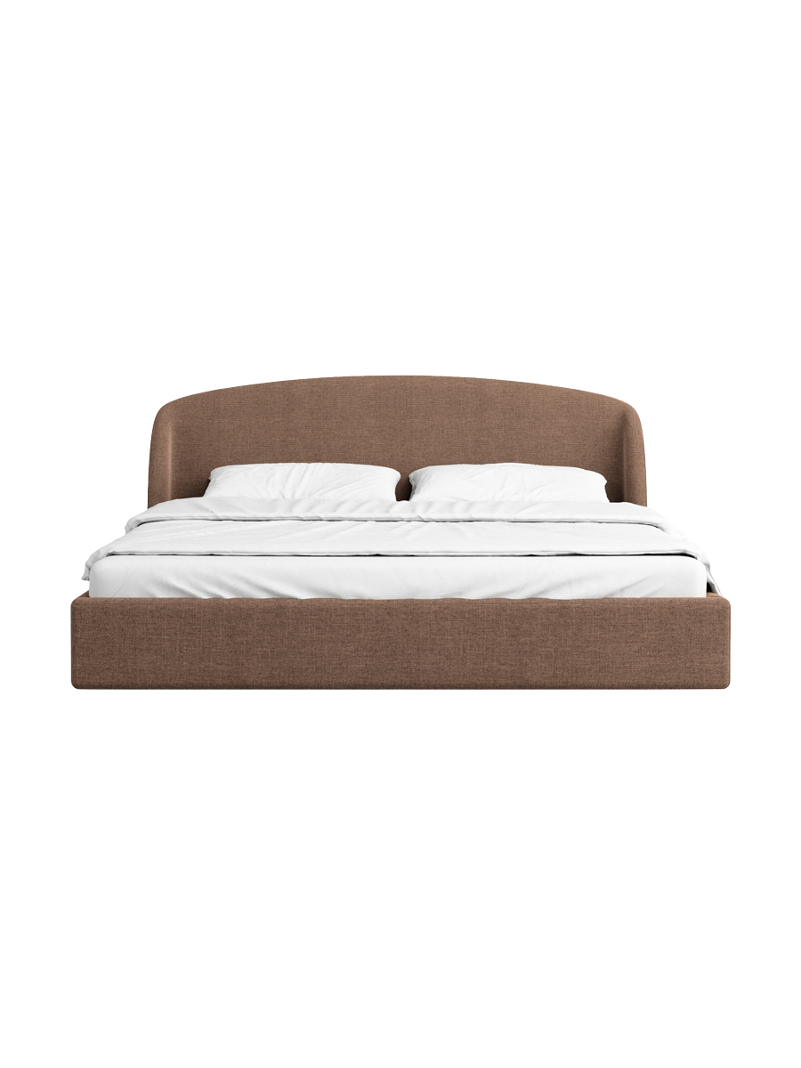 
Design Polsterbett „Eloria“ mit Ablagefach, Webstoff Braun - 140 x 200 cm