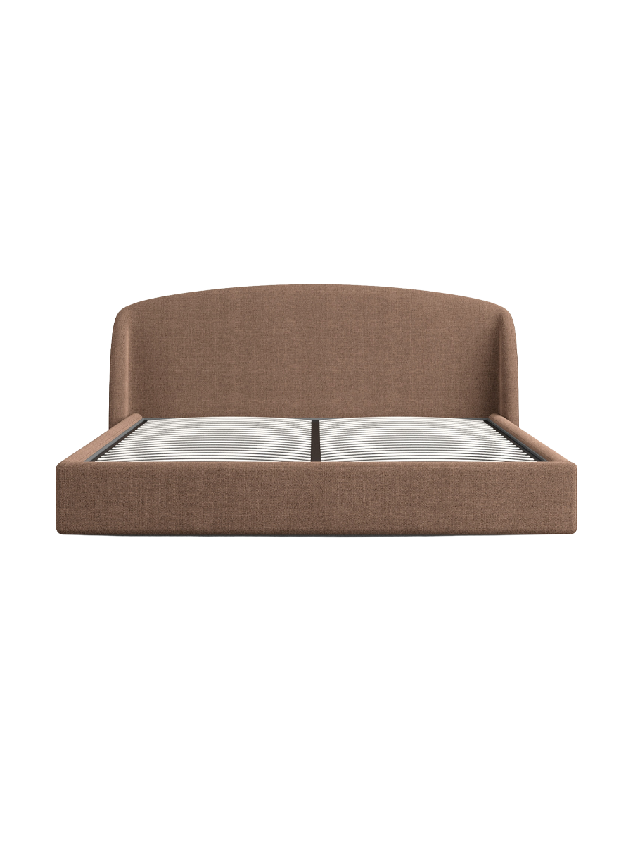 
Design Polsterbett „Eloria“ mit Ablagefach, Webstoff Braun - 140 x 200 cm