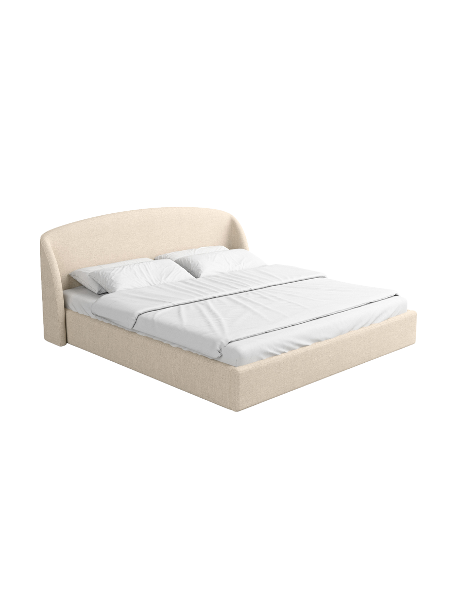 
Design Polsterbett „Eloria“ mit Ablagefach, Webstoff Cream - 140 x 200 cm