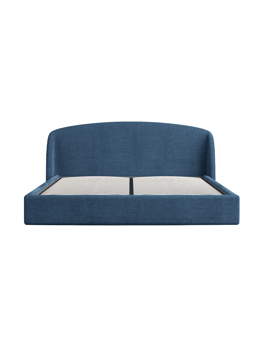 
Design Polsterbett „Eloria“ mit Ablagefach, Webstoff Dunkelblau - 140 x 200 cm