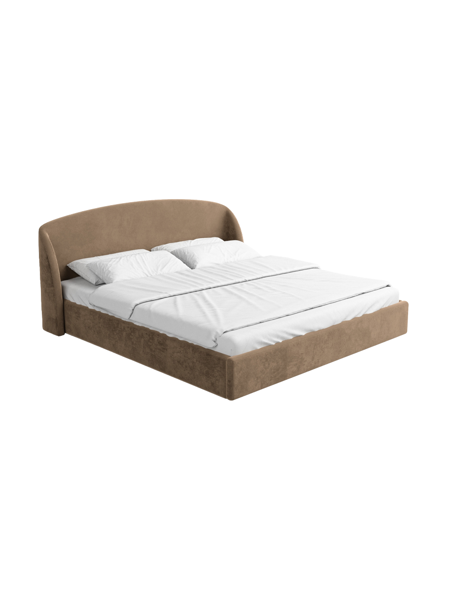 
Design Polsterbett „Eloria“ mit Ablagefach, Samt Braun - 140 x 200 cm