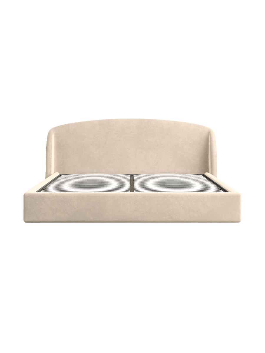 
Design Polsterbett „Eloria“ mit Ablagefach, Samt Cream - 140 x 200 cm
