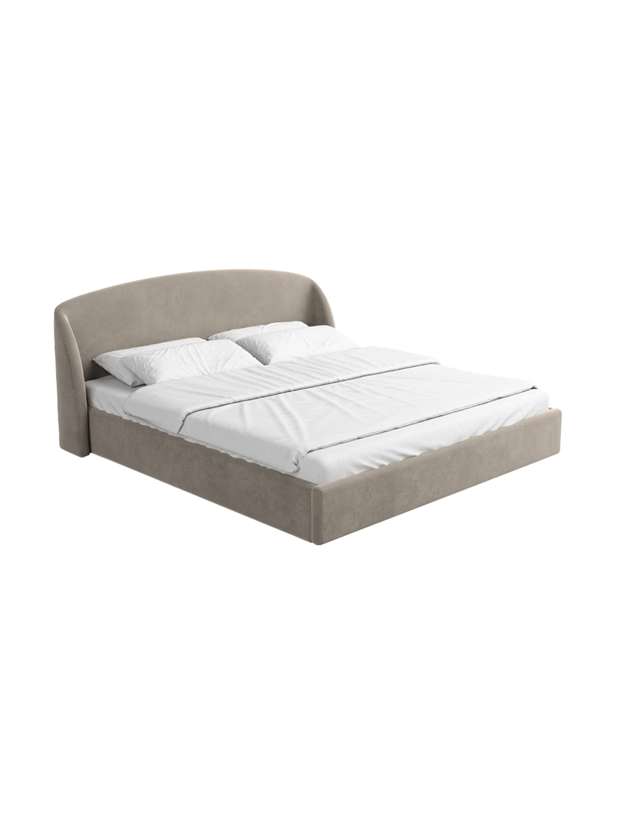 
Design Polsterbett „Eloria“ mit Ablagefach, Samt Beige dunkel - 140 x 200 cm
