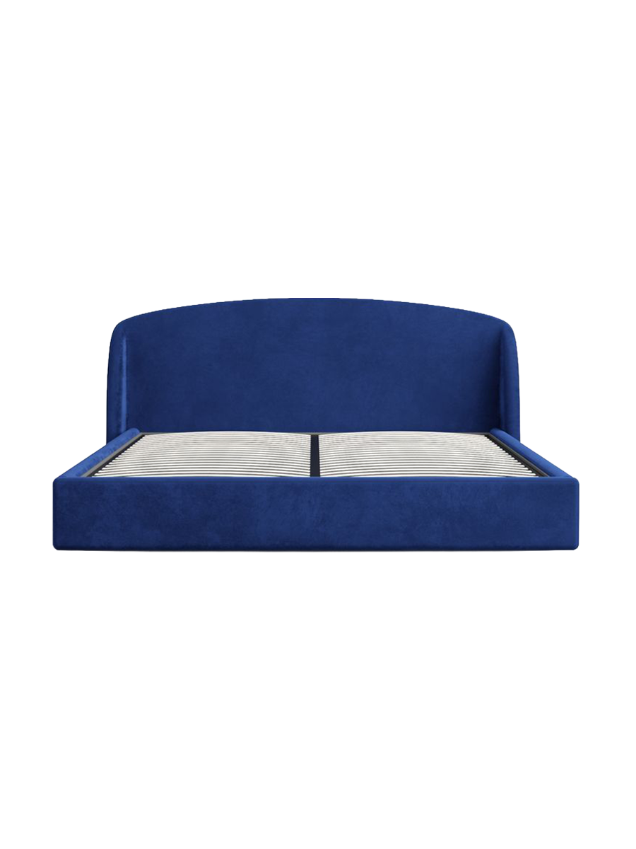 
Design Polsterbett „Eloria“ mit Ablagefach, Samt Dunkelblau - 140 x 200 cm