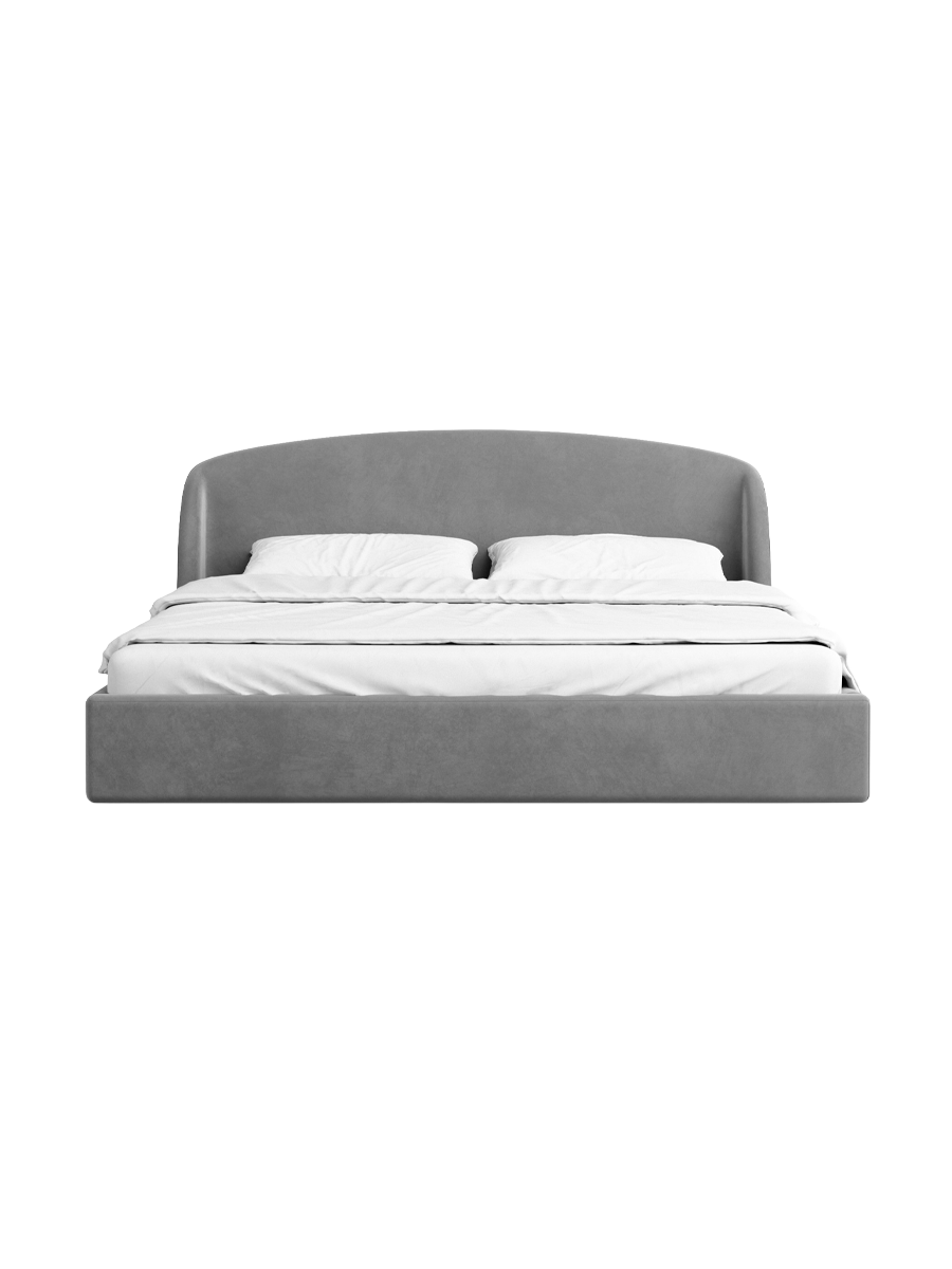 
Design Polsterbett „Eloria“ mit Ablagefach, Samt Grau - 140 x 200 cm