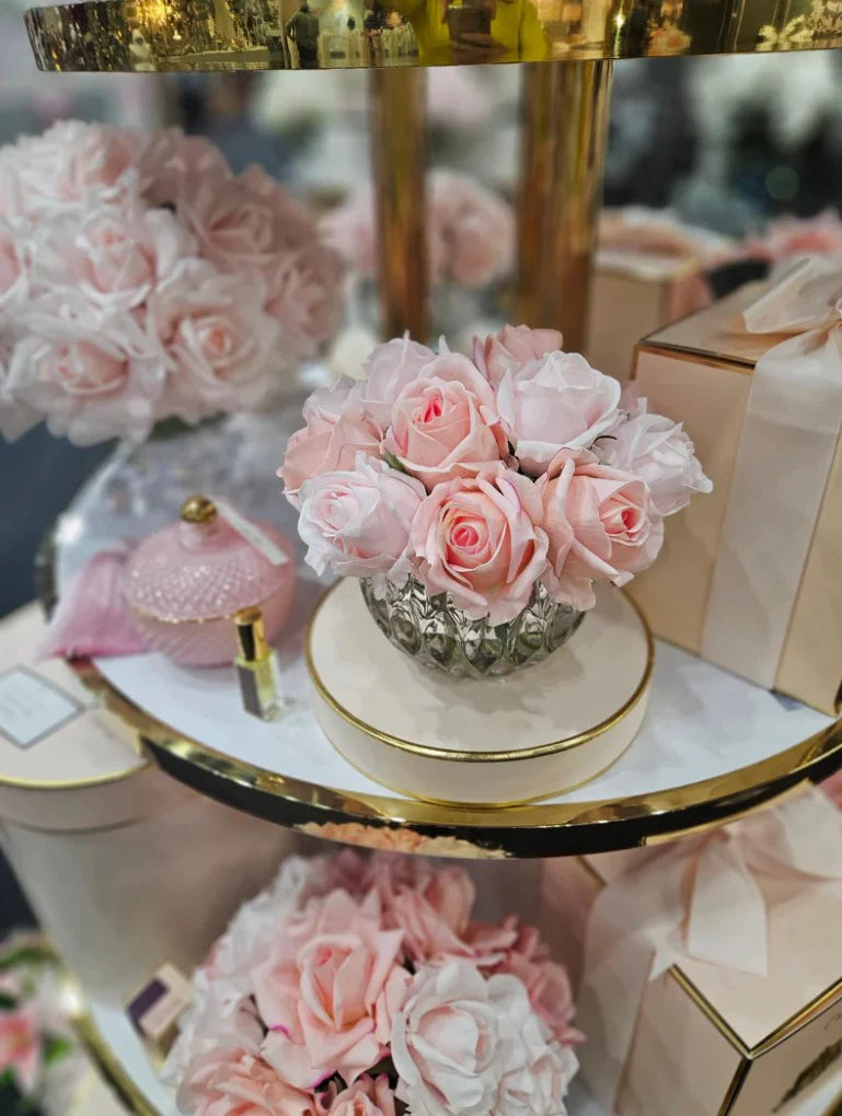 
Parfum d'ambiance de luxe « Luxury Round Rose Bud Bouquet » - Mixed Pink