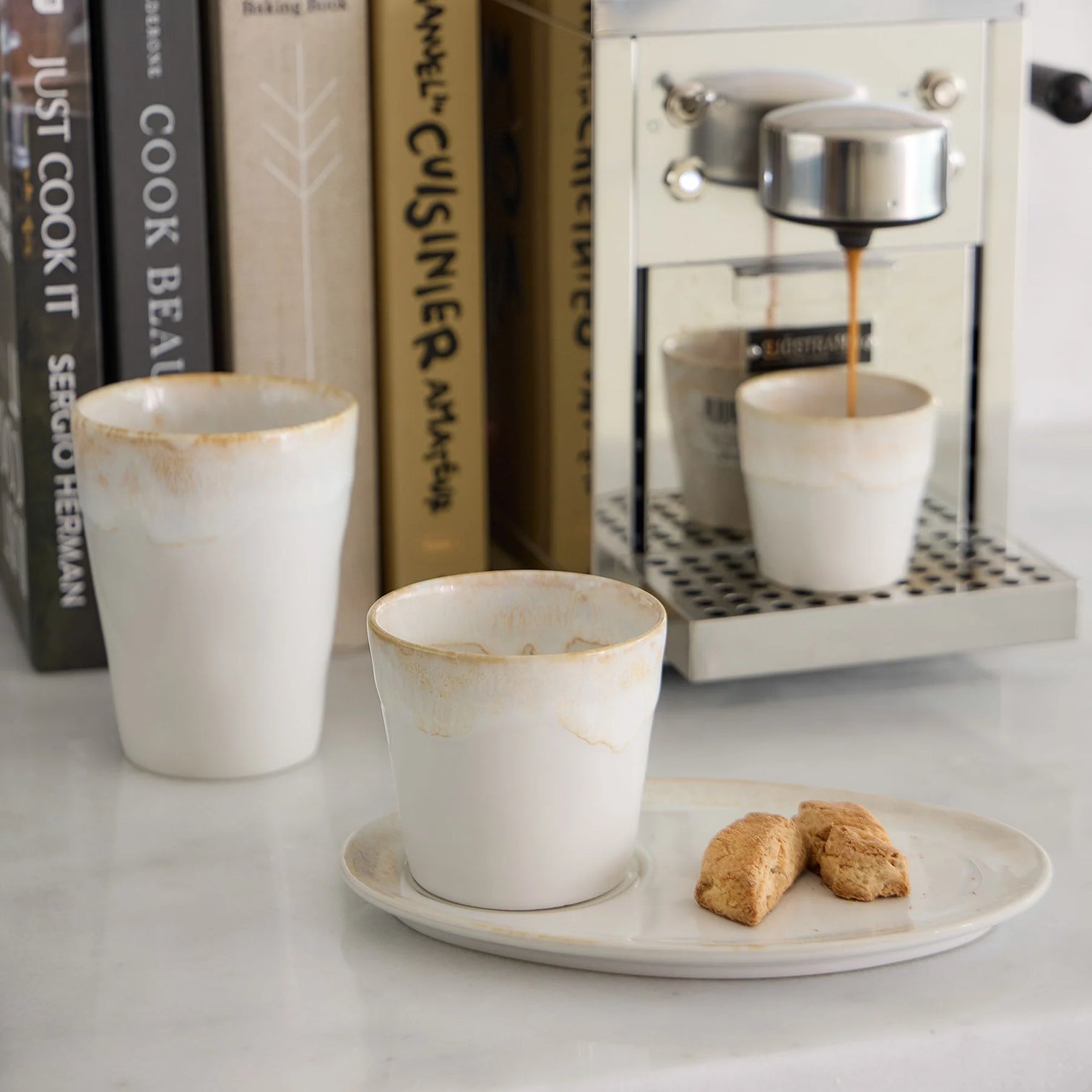 
Service à café « Grespresso Lungo & Espresso White » fait main, 12 pièces