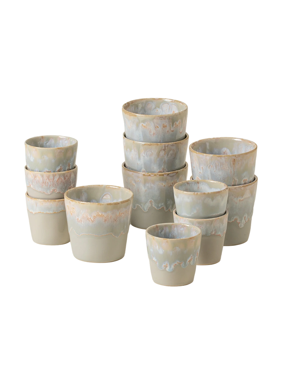 
Set de tasses « Grespresso Lungo & Espresso » fait main, 12 pièces, gris
