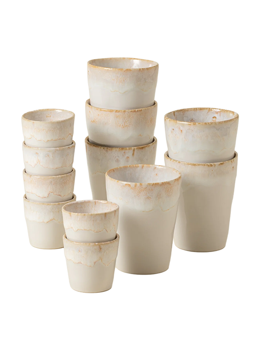 
Set de 12 tasses artisanales « Grespresso Espresso & Mocha » Blanches