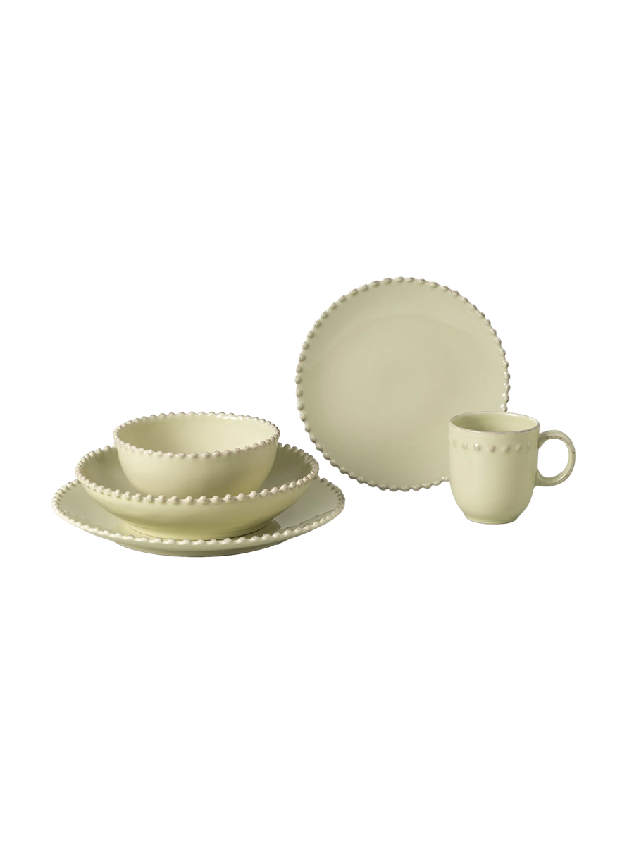 
Handmade "Pearl Green" Dinnerware Set, 5-Piece