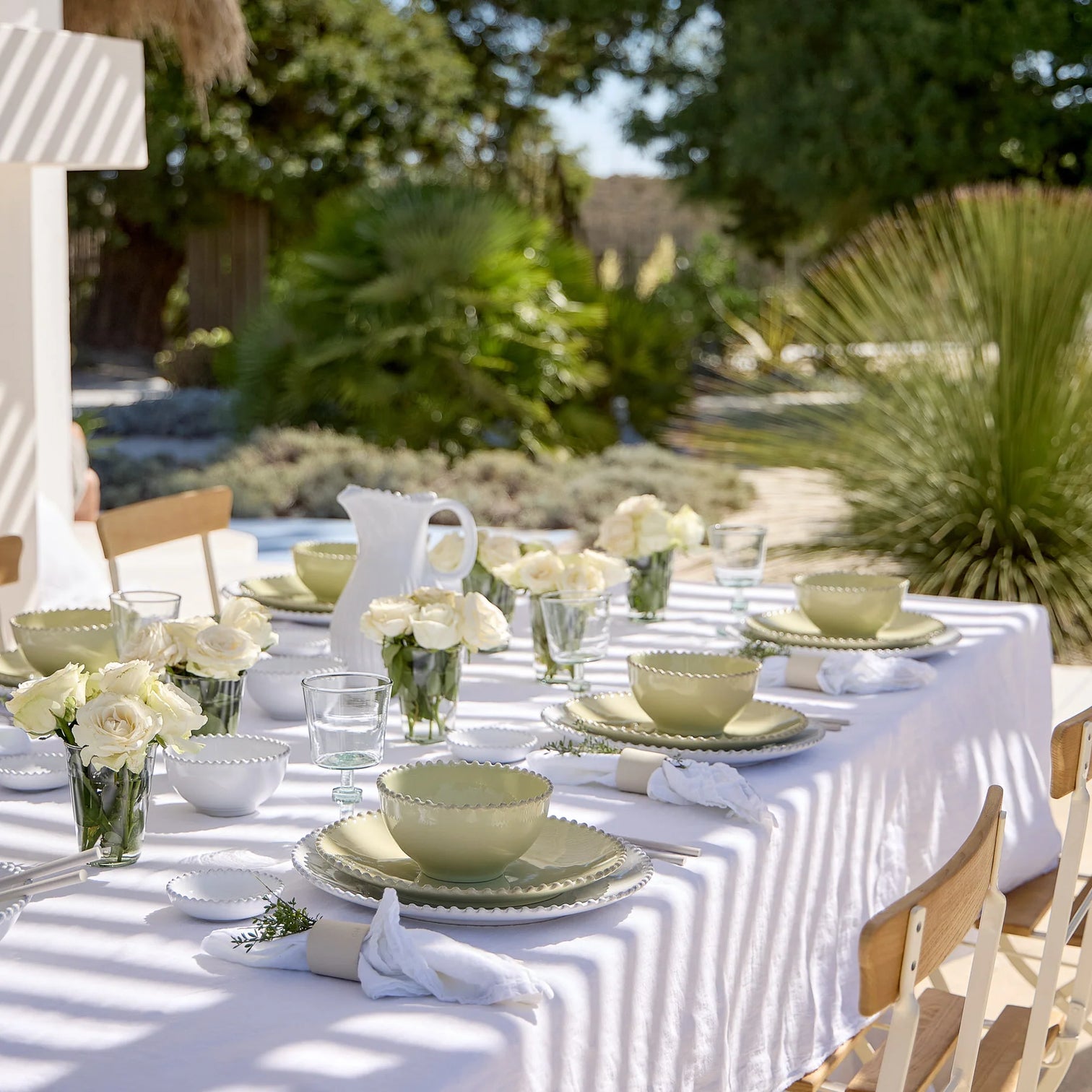 
Handmade "Pearl Green" Dinnerware Set, 5-Piece