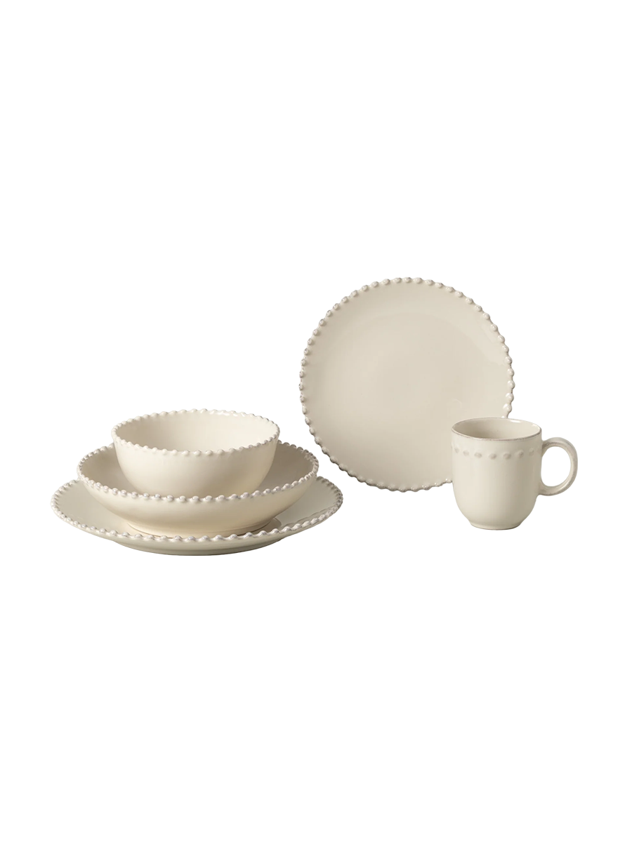 
Handmade Dinnerware Set "Pearl Cream", 5-piece