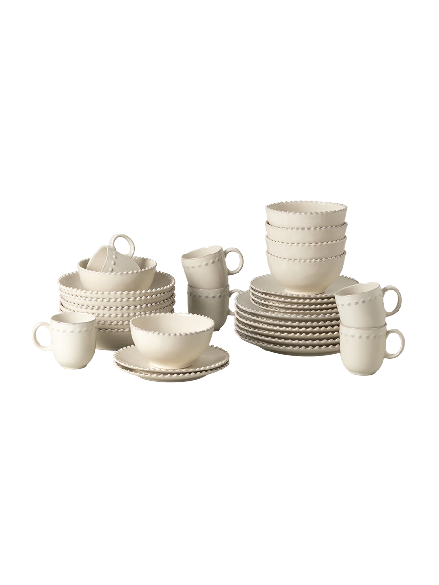 
Handmade Dinnerware Set "Pearl Cream", 6 people, 30 pieces