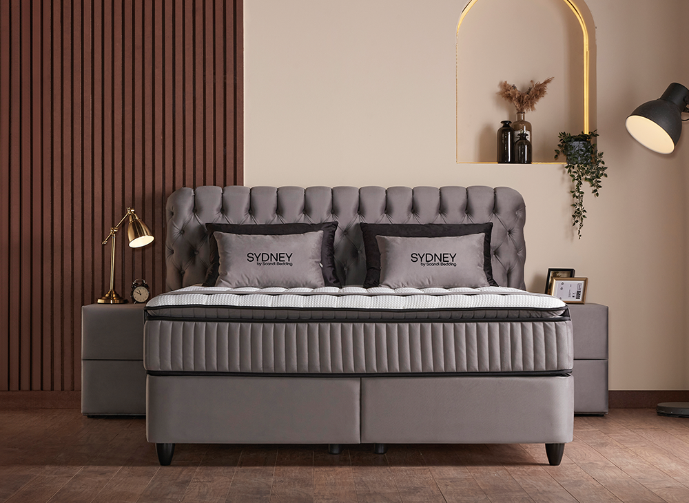 
Lit coffre tapissier « Sydney Grey », différentes tailles - Sans accessoires / Dimensions du matelas : 140 x 200 cm