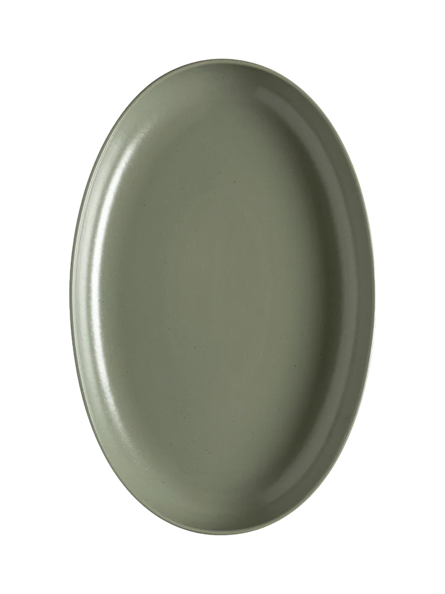
Handcrafted Serving Platter "Pacifica" - Artichoke Green / Large